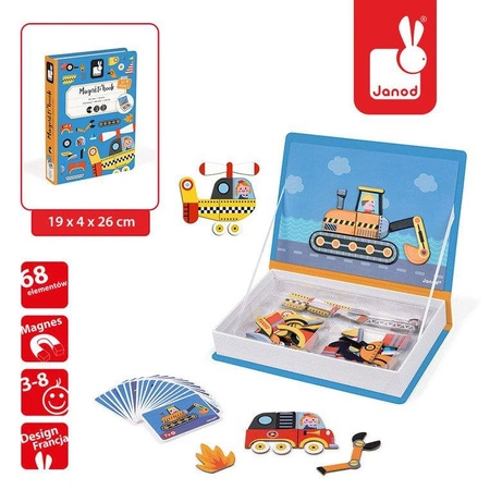 Magnetyczna układanka Pojazdy Magnetibook, Janod