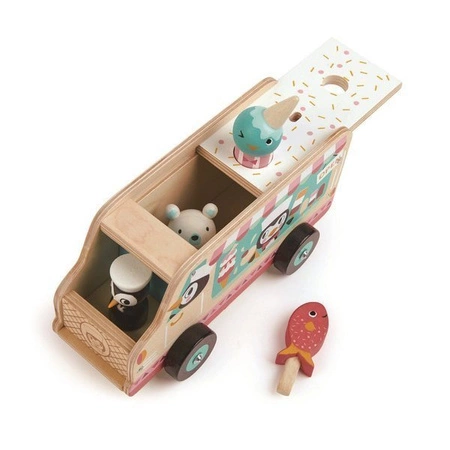 Drewniana lodziarnia, samochód, Tender Leaf Toys