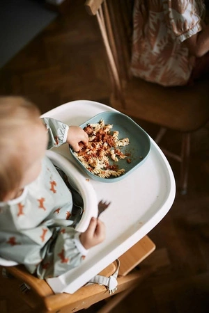 Beaba Komplet naczyń z silikonu z przyssawką eucalyptus