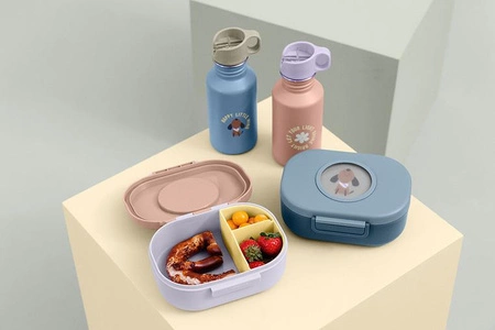 Lassig Bidon ze stali nierdzewnej z ustnikiem i uchwytem 500 ml Pattern Party Blue/green