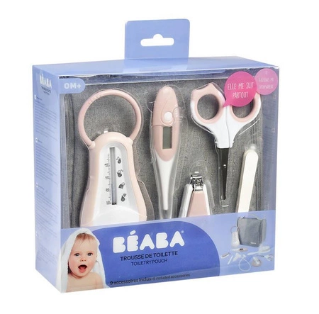 Beaba Kosmetyczka z 9 akcesoriami do pielęgnacji niemowląt old pink