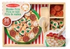 Pizza Party drewniana pizza z dodatkami 50533 Melissa & Doug, zabawa w gotowanie