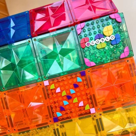 COBLO, magnetyczne klocki z wypustkami 12 elem. - kompatybilne z innymi popularnymi klockami