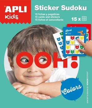 Gra podróżna z naklejkami Apli Kids - Sudoku kolory