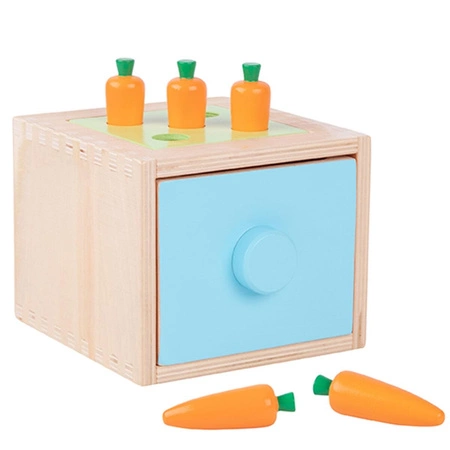 Tooky Toy Drewniana Kostka Edukacyjna Szuflada Pudełko Montessori Sorter Nauka Kolorów 4w1 3 szt.