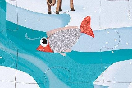 Puzzle sensoryczne 20 elementów Lodowa kraina, Janod