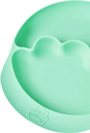 Nana's Manners GREEN Talerz silikonowy z przyssawką