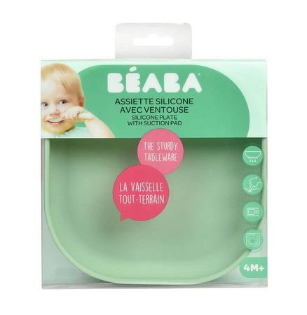 Beaba Silikonowy talerzyk z przyssawką sage green