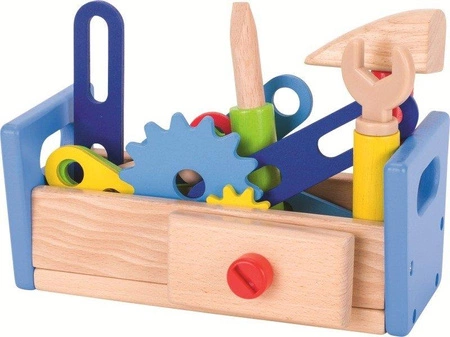 Kolorowa skrzynka narzędziowa i warsztat w jednym, Niebieskie nóżki, 58976-goki