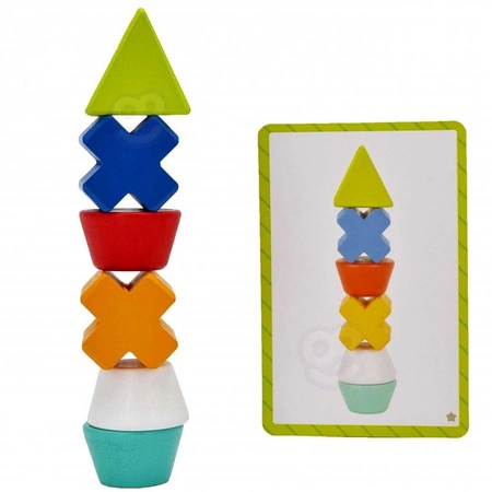 TOOKY TOY Drewniane Klocki Układanka Gra 24 Wzory 36 el.