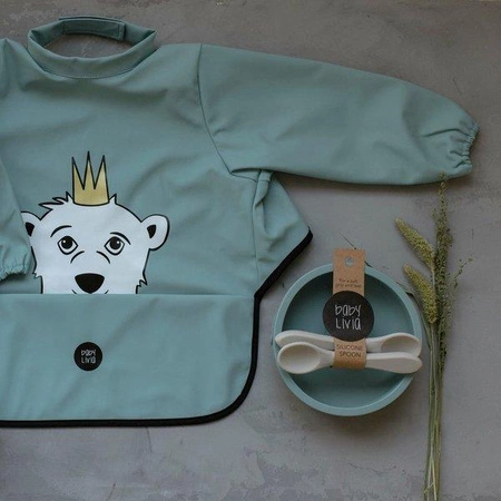 Baby Livia Śliniak z rękawkami Mint Miś 303-10