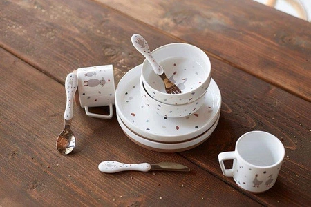 Lassig Komplet 3-el. sztućców ze stali nierdzewnej Tiny Farmer Owieczka/Gąska