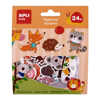 Naklejki z pianki EVA Apli Kids - Zwierzęta 24 szt.