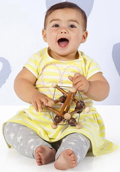 Brązowa elastyczna bryła Skwish z koralikami 214250-Manhattan Toy, zabawki rozwojowe