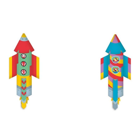 Zestaw kreatywny Papierowe rakiety z wyrzutnią 7+, Janod