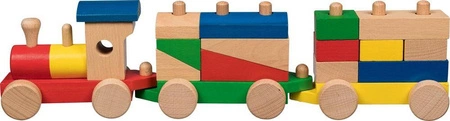 Pociąg drewniany z klockami