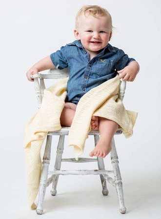 Lulujo Kocyk Bawełniany Tkany Yellow