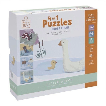 Little Dutch Puzzle 4 rodzaje zwierzątek Little Goose LD4754