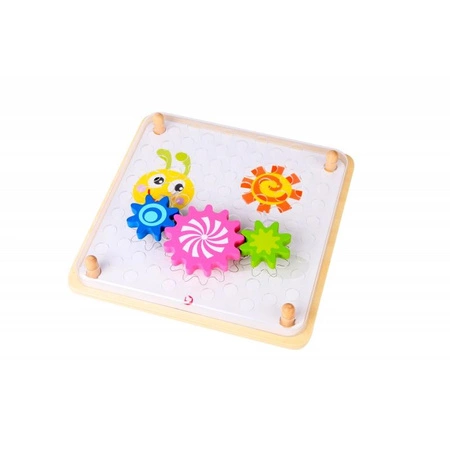 CLASSIC WORLD Układanka Gra Logiczna Ruchome Klocki Koła Zębate MONTESSORI 14 el.