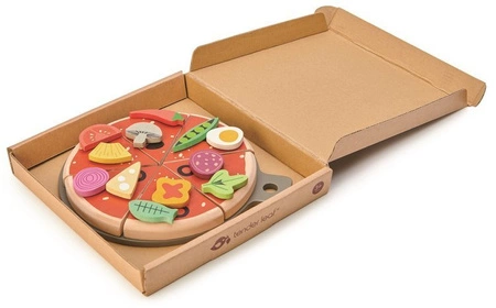 Drewniana pizza z dodatkami na rzepy, Tender Leaf Toys
