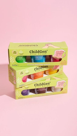 ChildGen, Naturalna ciastolina w słoiczkach - zestaw TRIO: Zielony, Niebieski, Czerwony