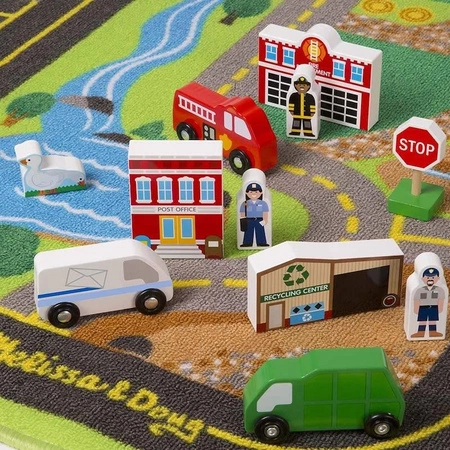 Zestaw drogowy na dywaniku Deluxe 15195-Melissa & Doug, zabawki dla chłopców