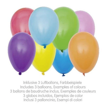 Drewniana łódka, 3 balony