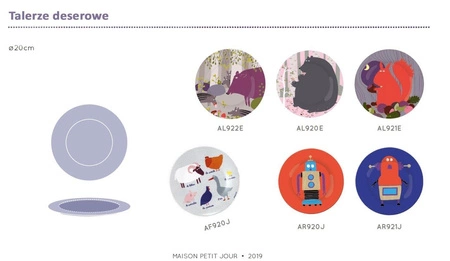 Talerz deserowy fi 20 cm dla dzieci, seria Farma | Maison Petit Jour®