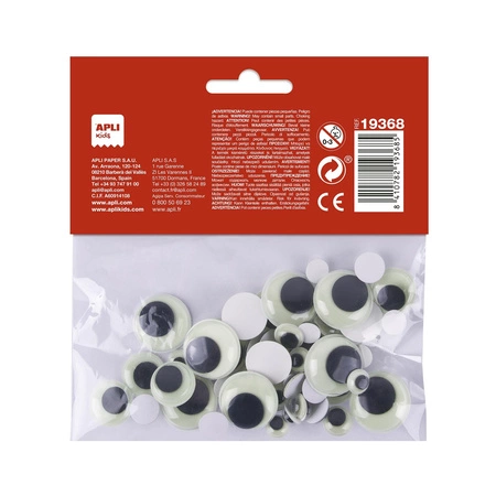 Świecące w ciemności samoprzylepne naklejki Apli Kids - Oczy