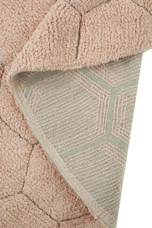 Dywan bawełnainy okrągły Ø 140, Round Honeycomb Rose, Planet Bee, Lorena Canals