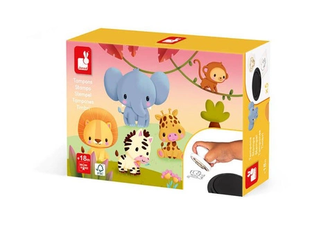 Zestaw kreatywny Stempelki Sawanna 18 m+, Janod