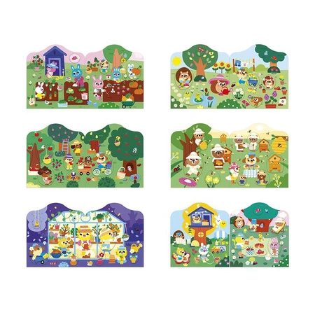 Janod Książeczka do wyklejania z naklejkami Ogród 18m+