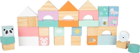 Wózek z klockami Pastelowy chodzik 11766-Small Foot, pchacze dla dzieci