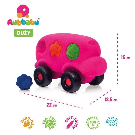 Rubbabu Autobus sorter z 6 klockami sensoryczny różowy