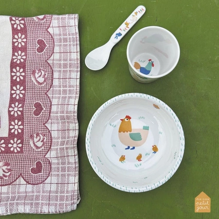 Miseczka dla dzieci z melaminy, seria Farma | Maison Petit Jour®