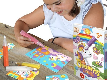 Zestaw do kolorowania piaskiem Jednorożce 5l+ SABBIARELLI