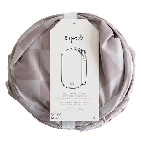 3 Sprouts Kosz Na Pranie i Zabawki Pop-up Checkerboard Beige