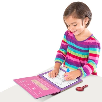 Wodna kolorowanka z lupą Water Wow Bajkowe księżniczki Deluxe 40173-Melissa & Doug, książeczki wielokrotnego użytku