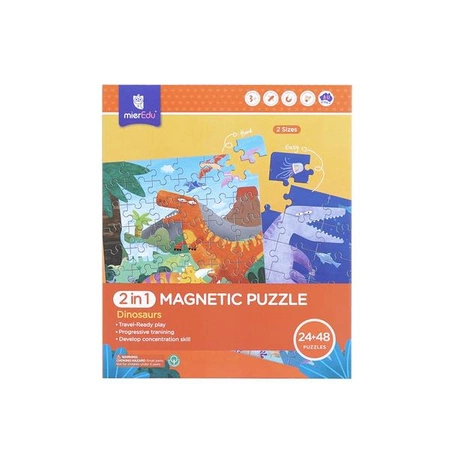 mierEdu Puzzle magnetyczne 2 w 1 - Dinozaury ME181