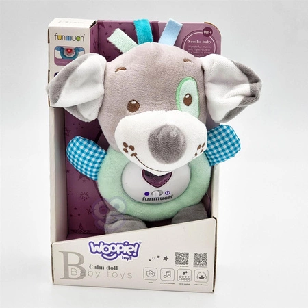 WOOPIE Interaktywny Pluszak Przytulanka dla Niemowląt Światło Dźwięk Piesek Gryzak Usypiacz