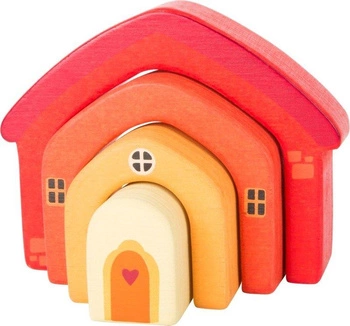 Klocki drewniane Domek z sercem, 10648-Small foot, Zabawki na roczek