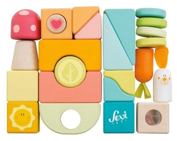 Klocki drewniane dla najmłodszych Świat króliczka, 82994-Sevi, zabawki kreatywne