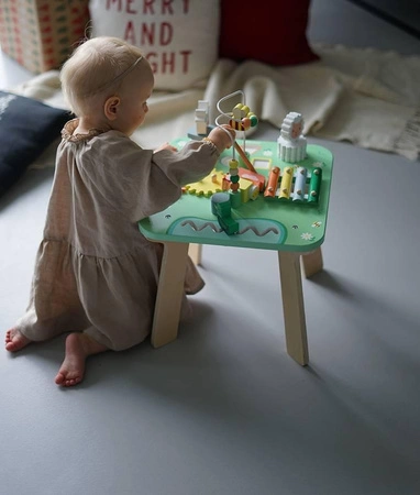 Wielofunkcyjny stolik edukacyjny drewniany Łąka 12 m+, Janod