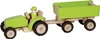 Zielony ciągnik z przyczepą - wywrotką XL, 55941-goki, zabawki drewniane, dla chłopców