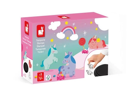 Zestaw kreatywny Stempelki Jednorożce 3+, Janod KOLEKCJA 2022