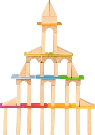 Klocki drewniane dla najmłodszych Tęczowe płytki 58736-Goki, zabawki kreatywne