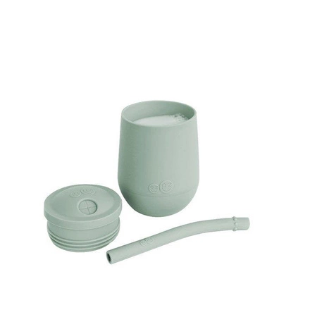 EZPZ Silikonowy kubeczek ze słomką Mini Cup + Straw Training System 120 ml pastelowa zieleń