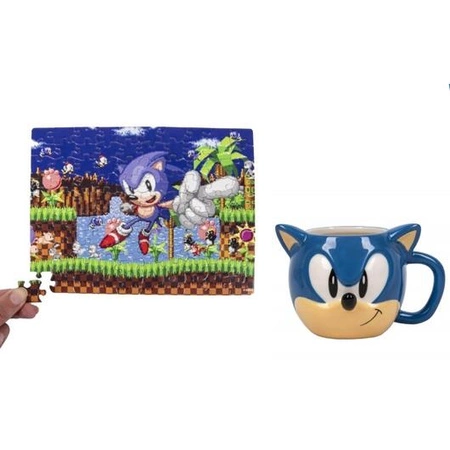 Zestaw prezentowy Sonic the Hedgehog: kubek 3D plus puzzle
