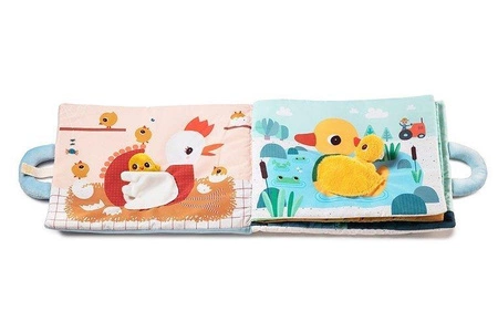 LILLIPUTIENS Miękka książeczka aktywizująca z mini - przytulankami „Baby boom” Farma 18 m+