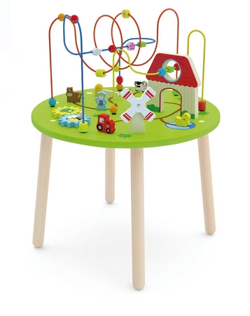 Drewniany Duzy stolik edukacyjny Farma Rollercoaster Viga Toys Montessori
